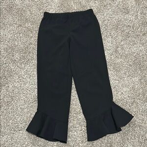 Black Ruffle Hem Pants